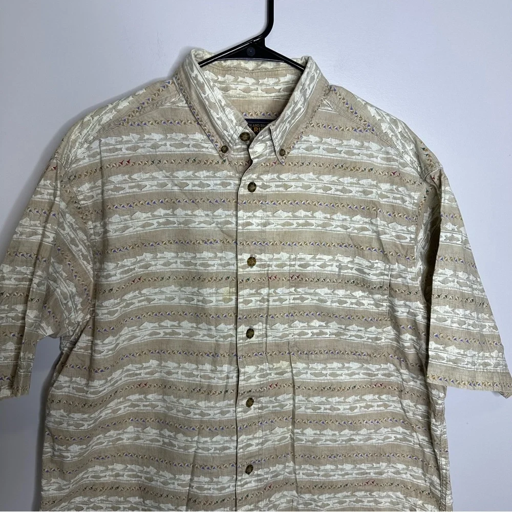 Vintage Woolrich Men’s Large‎ Short Sleeve Fish Lure Hawaiian Button Shirt
